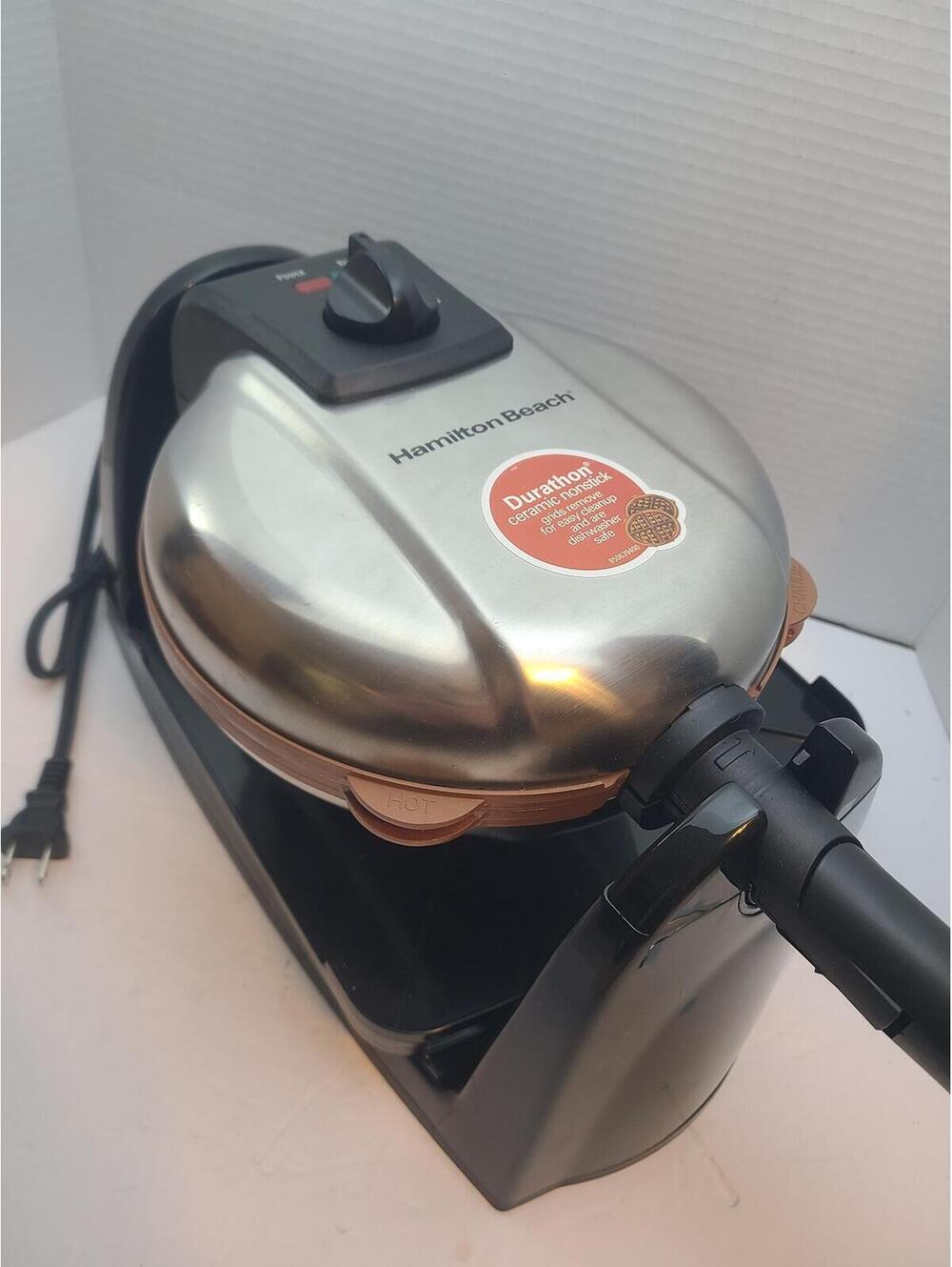 Hamilton Beach Durathon Ceramic Belgian Waffle Maker Model 26133 New!
